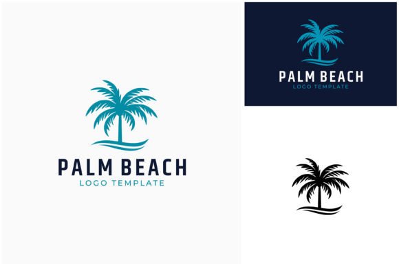 Download Palm Coconut Tree Sea Waves Beach Logo - Beach Collection