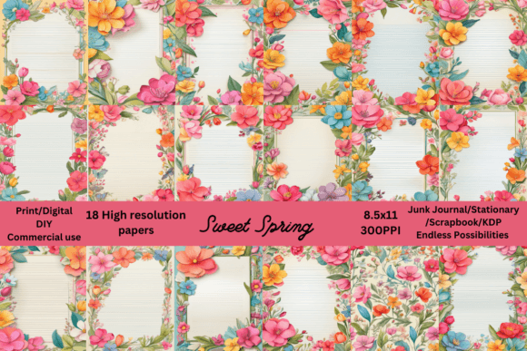 Download 18 Hi-Res Lined 8.5x11 Spring Papers - Spring papers Collection