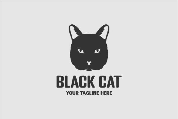 Download Black Pussycat Cat Kitty Head Face Logo - Logo Collection