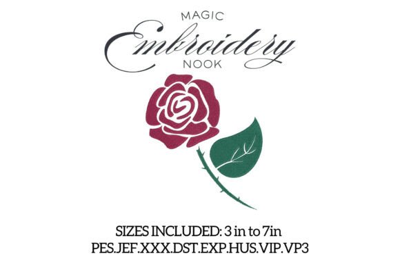 Download Rose with Thorn Digital Embroidery - Digital embroidery Collection