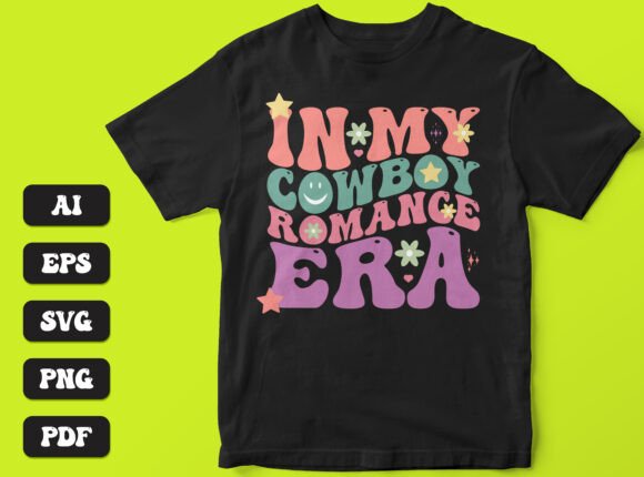 Download In My Cowboy Romance Era Wavy Svg T-shir - Premium Bundle