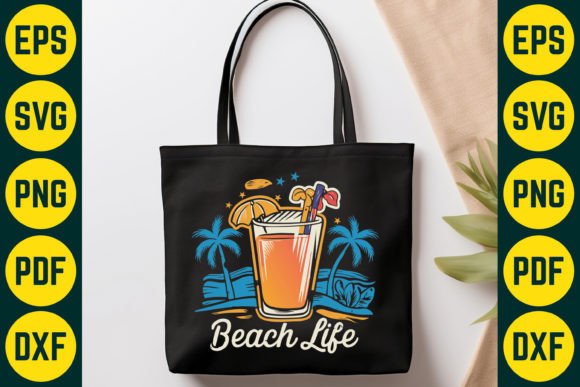 Download Beach Life Cocktail SVG T-Shirt Design - Beach Collection