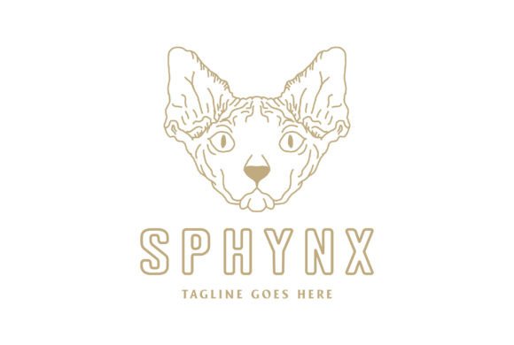 Download Animal Sphynx Cat Head Face Logo Design - Logo Collection