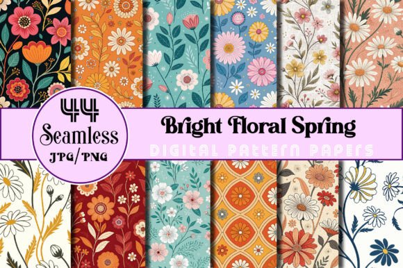 Download Seamless Bright Floral Spring Papers - Spring papers Collection