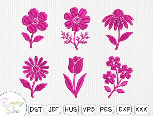 Download Vibrant Magenta Floral Embroidery Bundle - Floral embroidery Collection