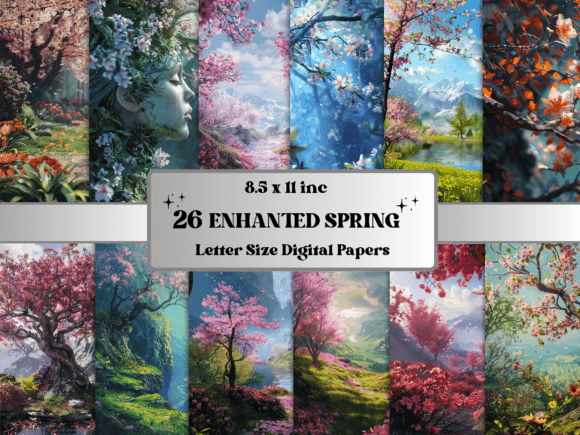 Download Enchanted Spring Digital Paper Pack - Premium Resources