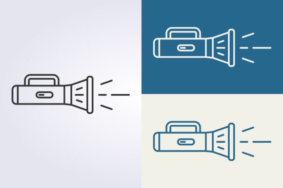 Download Outline Flashlight Icon Vector Logo Desi - Logo Collection